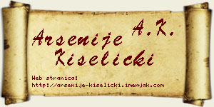 Arsenije Kiselički vizit kartica